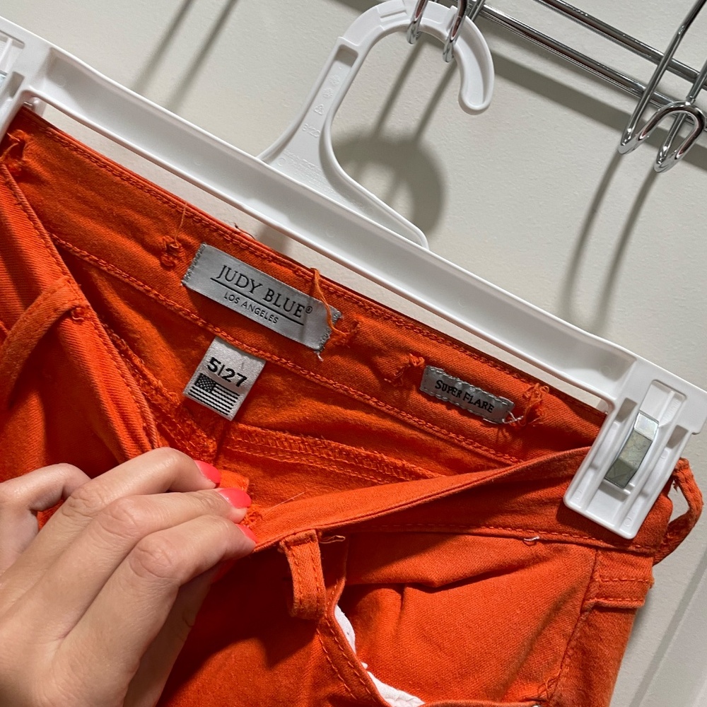 Super Flare Bright Orange Pants - Picture 2 of 4